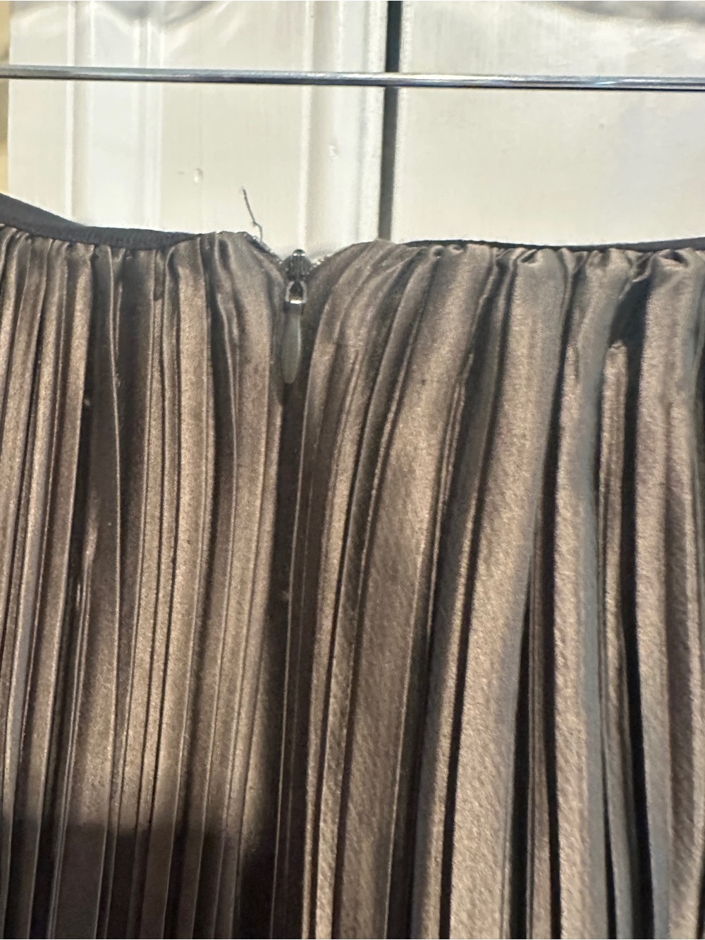 Zara NWT Metallic Pleated Wide Leg Pants Bronze Brown Size M - Picture 7 of 7